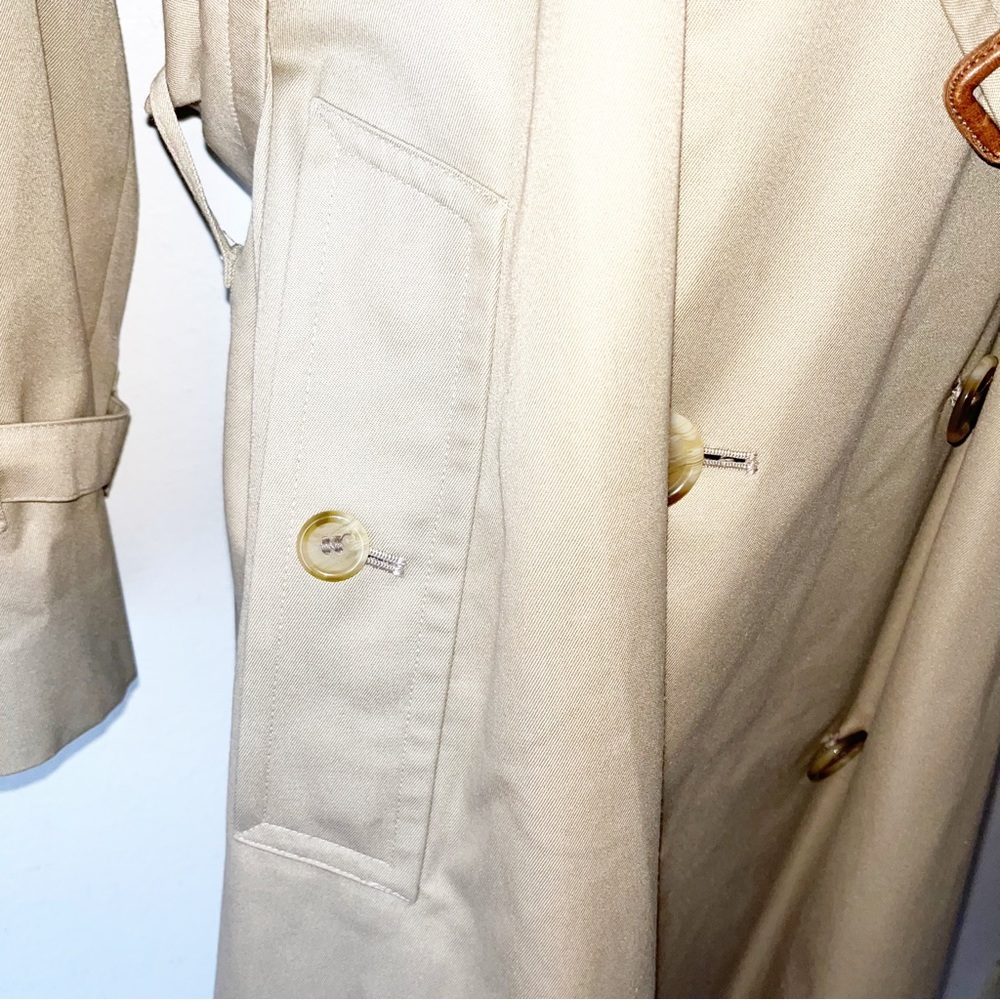 VTG Burberry Trench Coat Sz 48R Long Old Money 80s/90s Classic Double Breasted - Picture 13 of 16